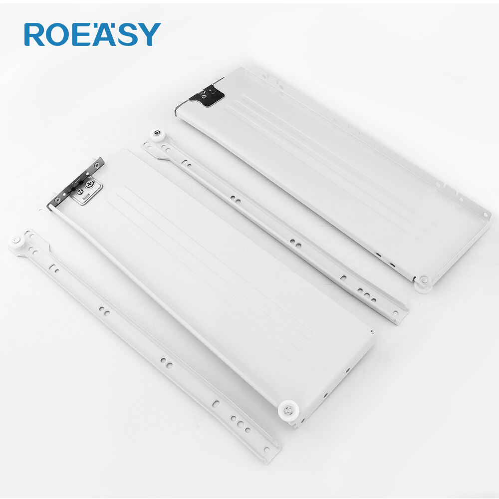 ROEASY MS-0302 118MM Metal Box Roller Drawer Slides Side Panel Powder Coated Drawer Slide