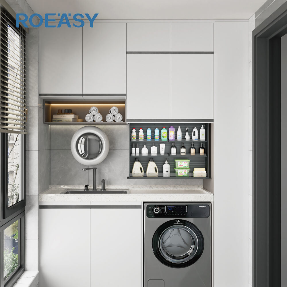 ROEASY KL-600TH / KL-700TH / KL-800TH /KL-900TH Modern Smart Double Anti-Pinch Lifting Hanging Cabinet Storage Organizer Balcony/Kitchen Furniture