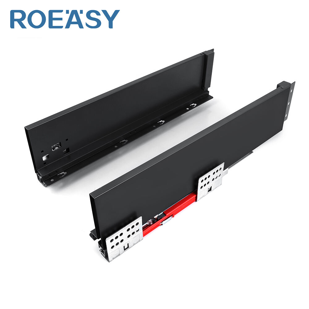 ROEASY TD-195YT 118MM Metal Slim Box Drawer System Tandem Box  Double Wall Drawer Slide