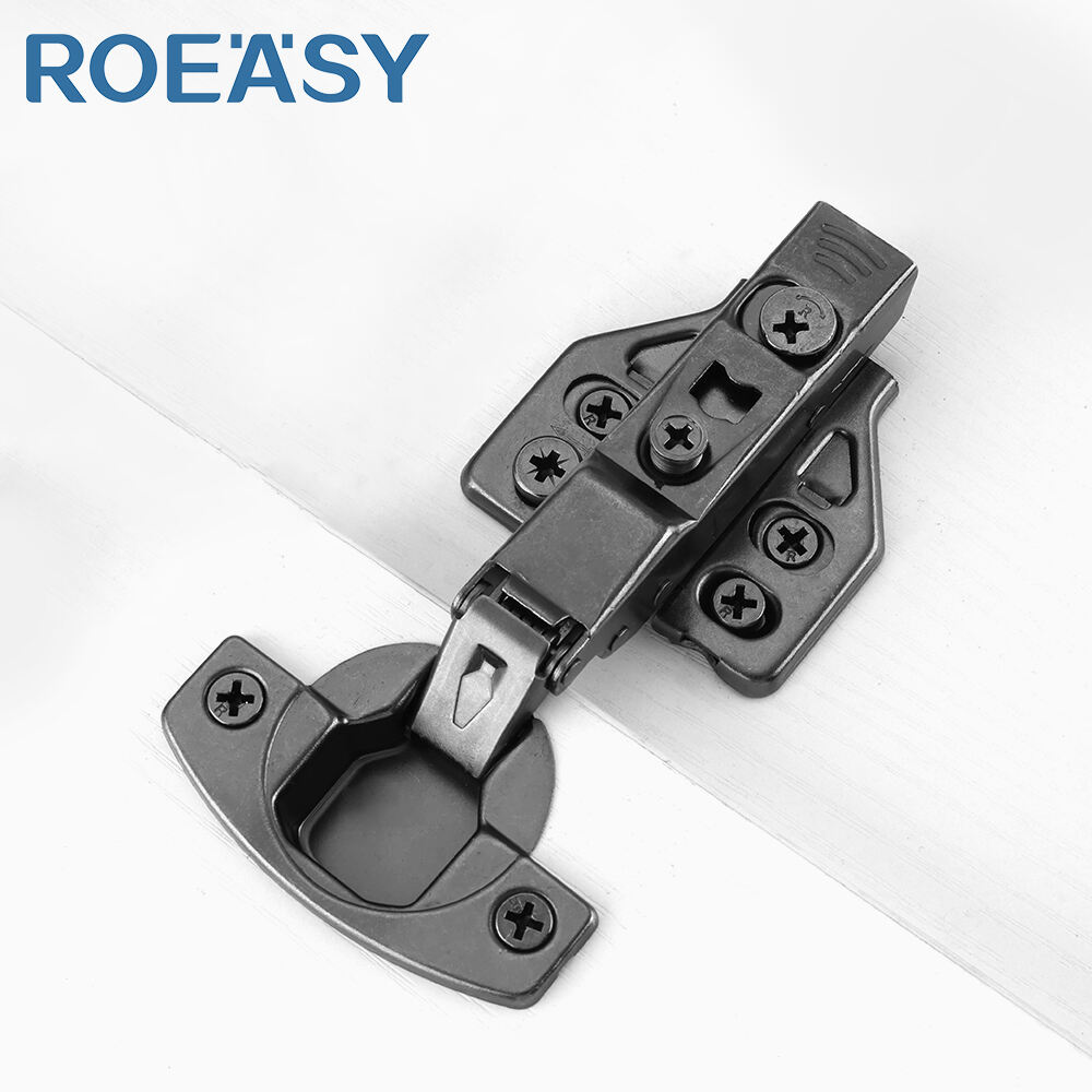 ROEASY CH-273AH-3D-BN 8 Crank Half Overlay Hinge Black 3D Cabinet Hinge 120G 35Mm Cup Furniture Door Hinges