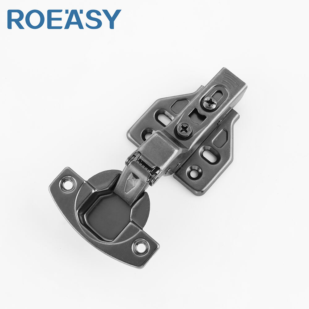 ROEASY CH-273AI-BN Charnière de porte d'armoire à trois voies à fermeture douce Charnières hydrauliques à coupelle 35 mm pour meubles