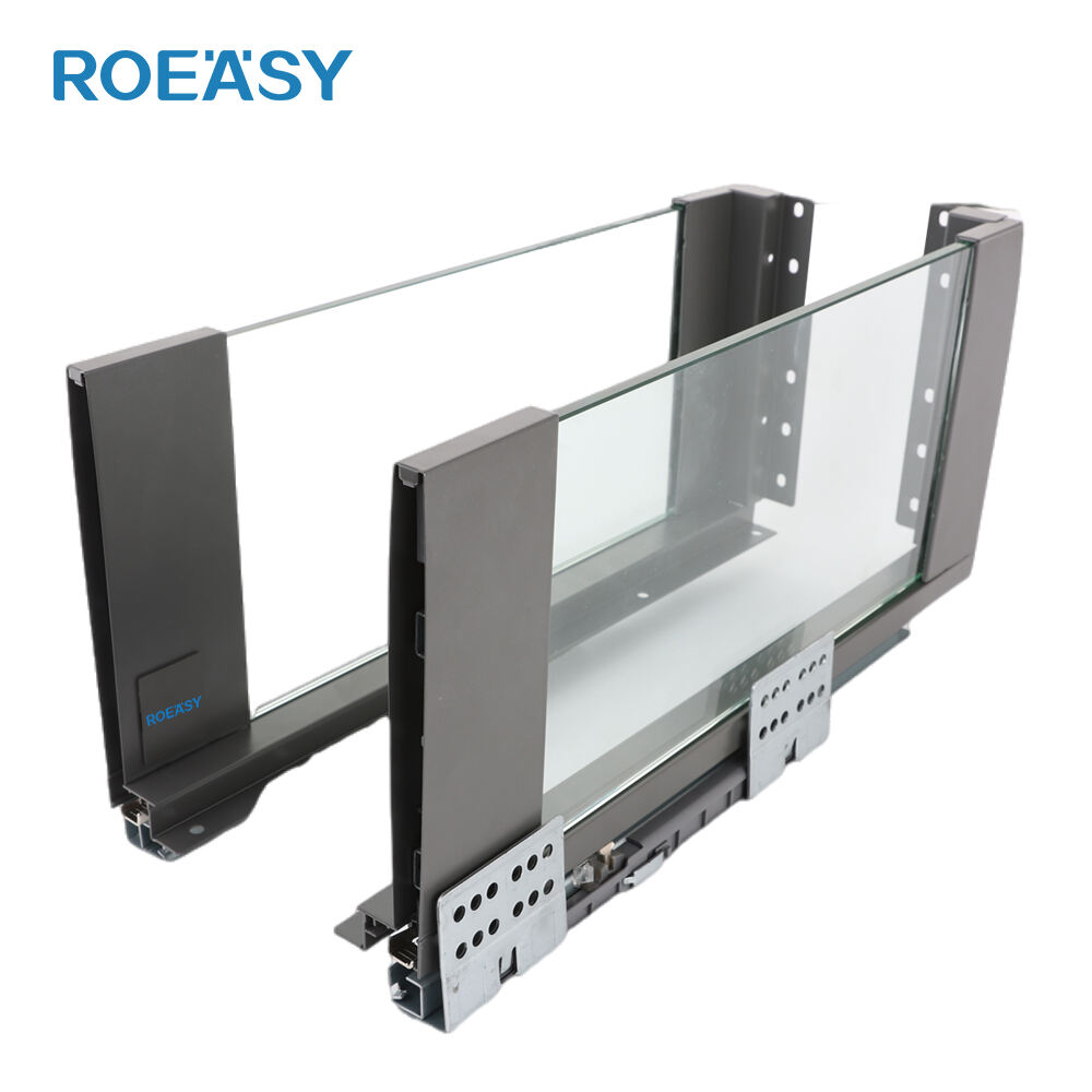 ROEASY 193Y-199MM high drawer slide glass drawer galvanized sheet metal channel drawer slide kitchen sliding drawer box 