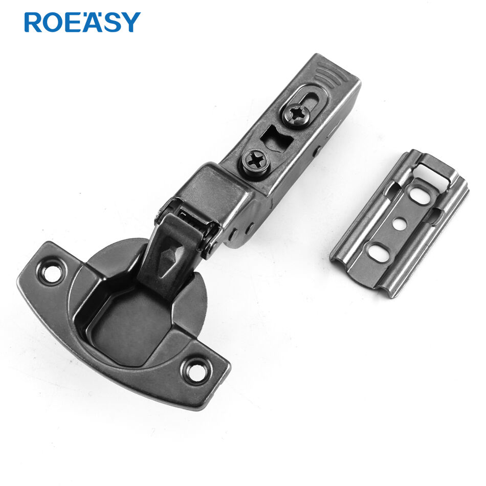 ROEASY 273AI-1T-BN 0 8 15 Crank Hinge Three Way Soft Close Pantry Cupboard Hinge Cabinet Door Wingless Black Hinge