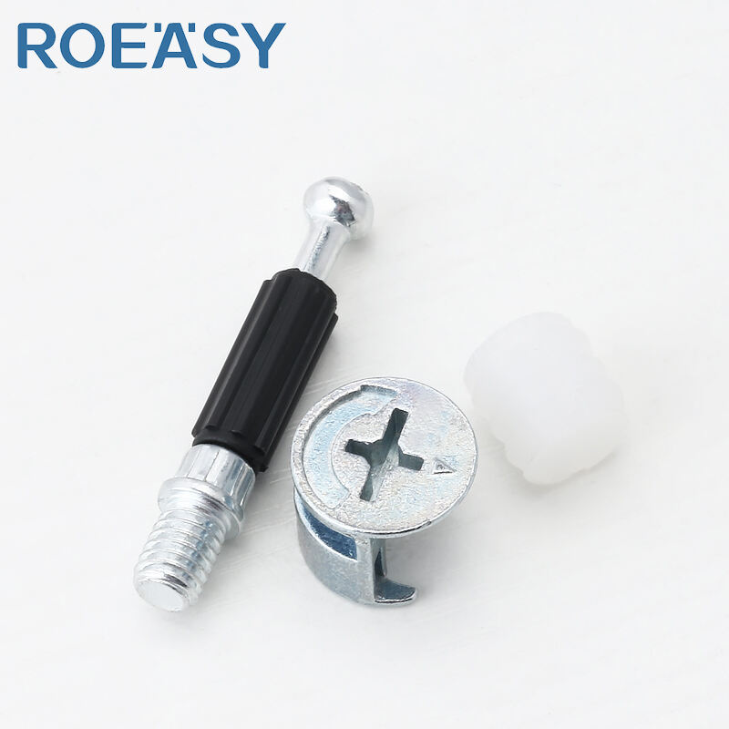 ROEASY 3 in 1 Mini Fix Cabinet Connecting Bolts Fittings Plastic Dowel Eccentric Cam Furniture Cabinet Screw Dowel Bolt