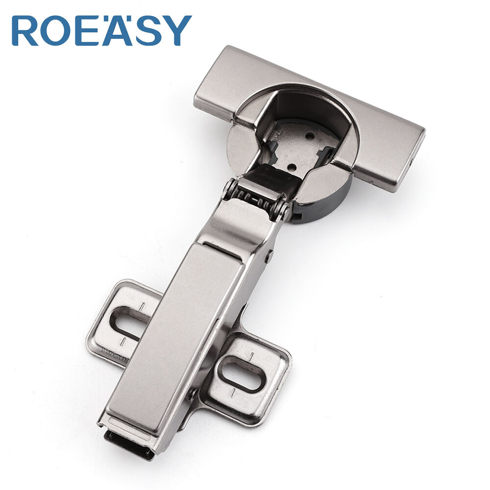 ROEASY BL-293-T 2 Holes Furniture Hinge Clip-on Soft Closing Cabinet Hinge Hydraulic Damping Buffering Hinges for Wardrobes