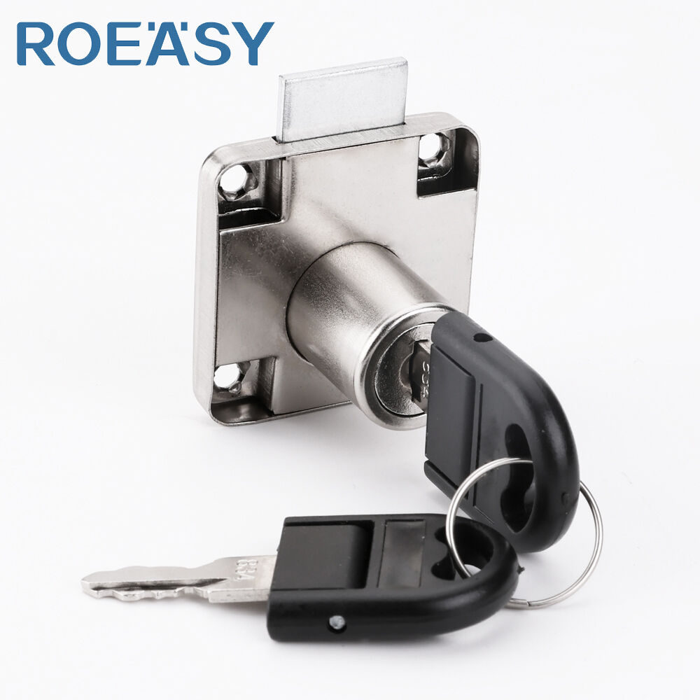 قفل أثاث ROEASY نموذج 138-22 قابل للطي بمفتاح حديدي، لصناديق الأدراج في المنزل والمكتب وخزائن الملابس والمكاتب
