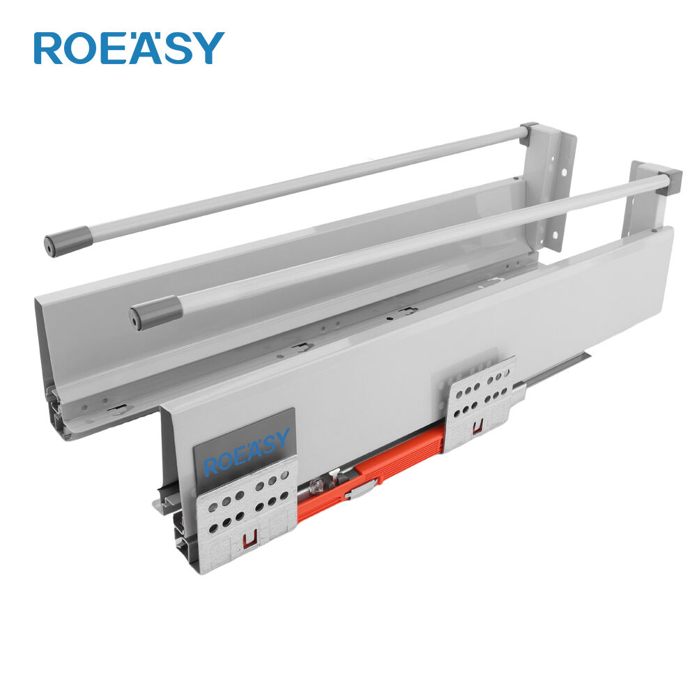 ROEASY TD-197Y-I Slim Box virtuves atvilktņu sistēma Soft Close Tandēma kastes atvilktņu vadotne skapim