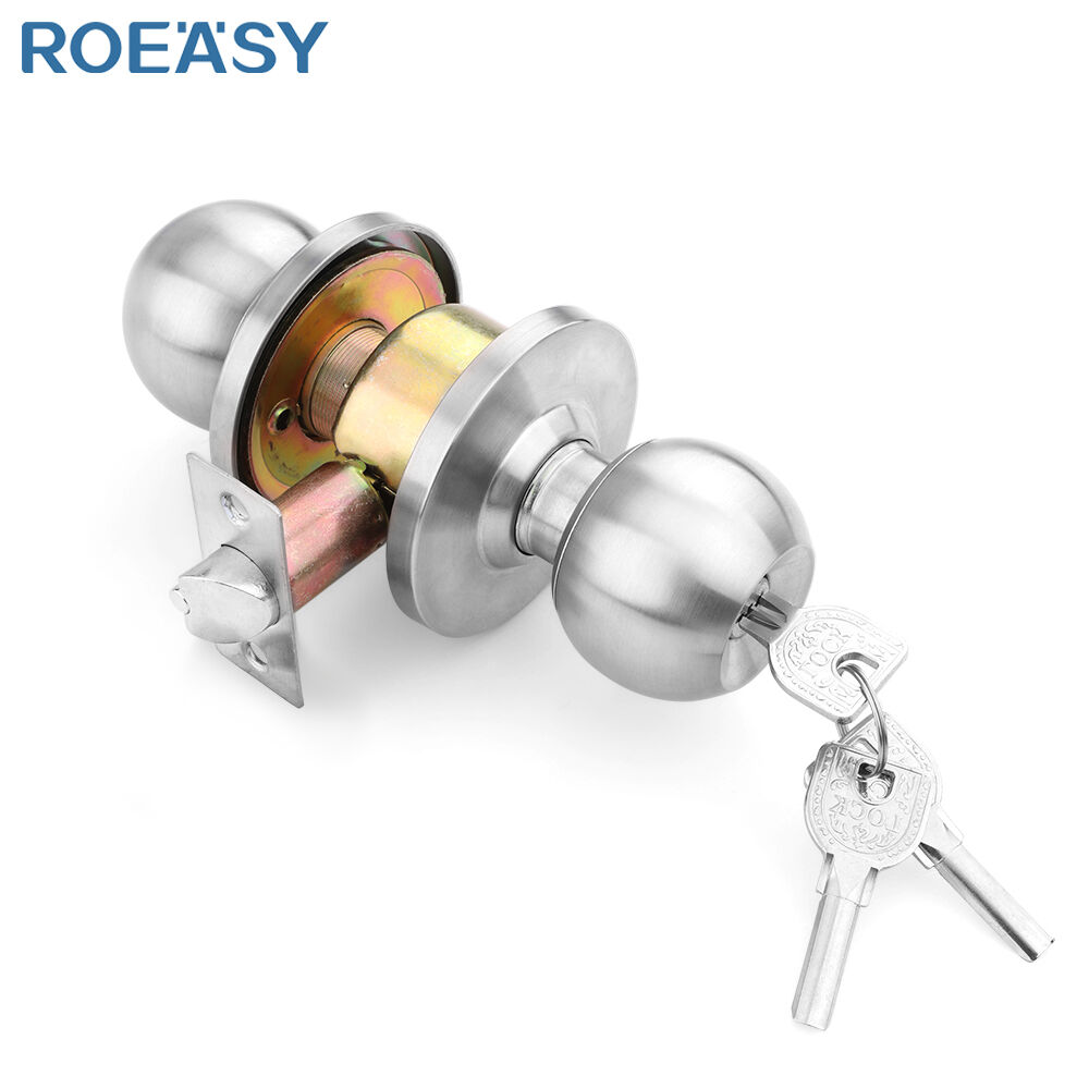 Serrure cylindrique en acier inoxydable ROEASY 587-SS-ET, jeu de serrures pour portes destiné aux habitations, hôtels, salles de sport, chambres et établissements scolaires extérieurs