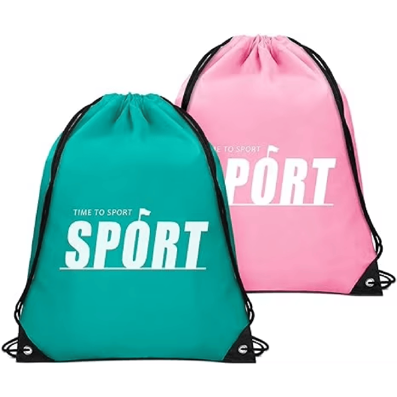 Large Capacity Reusable Drawstring Backpack with Custom Logo Heavy Duty Gym Sports Travel Bag for Swimming Beach Use