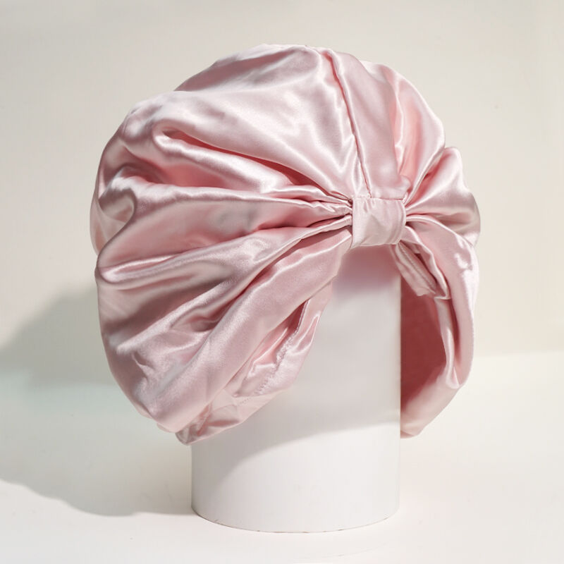 Turbante per Asciugatura dei Capelli in Tinta Unita di Alta Qualità 100% Pura Seta, Cuffia per Capelli in Seta, Accetta Cuffia da Notte in Seta con LOGO Personalizzato