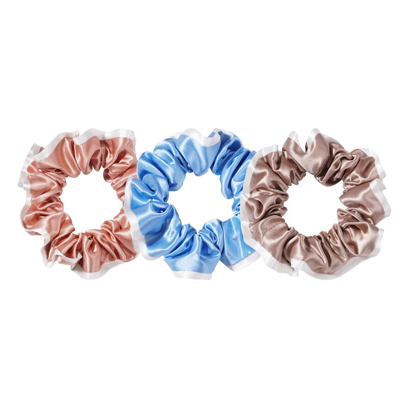 Paski do włosów z 100% czystego jedwabiu morwowego o gramaturze 16/19/22 momme z nadrukiem LOGO na zamówienie i białym brzegiem, miękkie akcesoria do pielęgnacji włosów dla kobiet