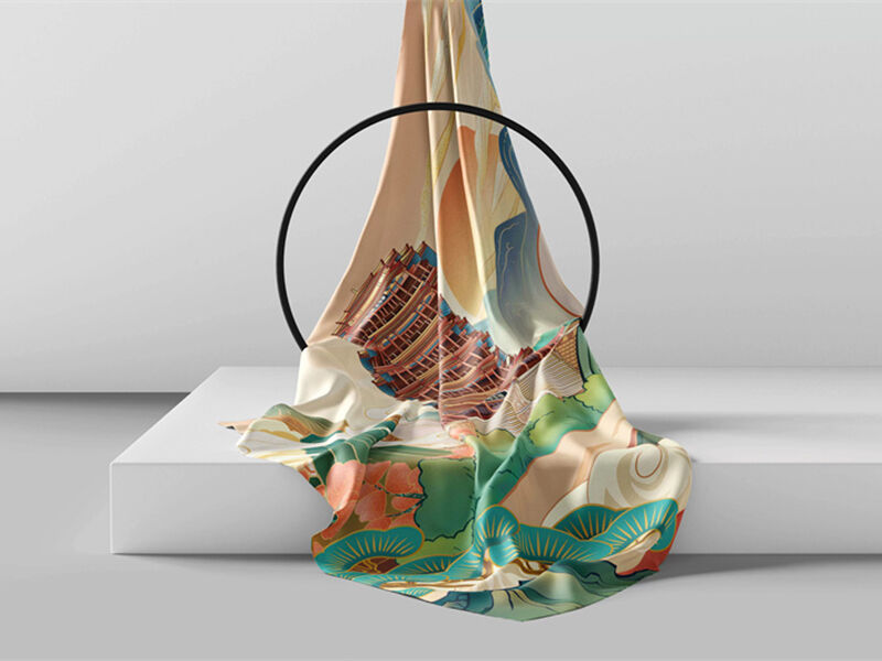 Eșarfă pătrată din mătase Impresia Zibo