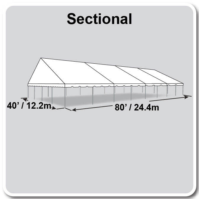 40' X 80' Gable Frame Tent / sectional tent top, Complete