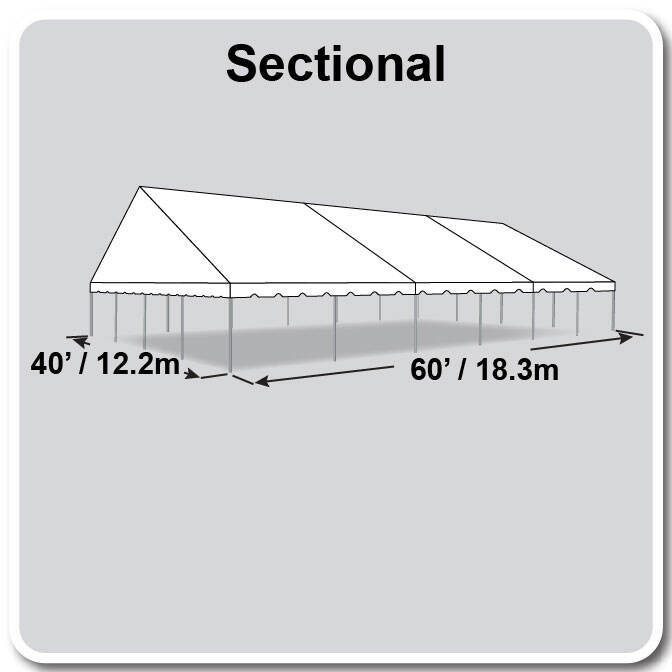 40' X 60' Gable Frame Tent / sectional tent top, Complete