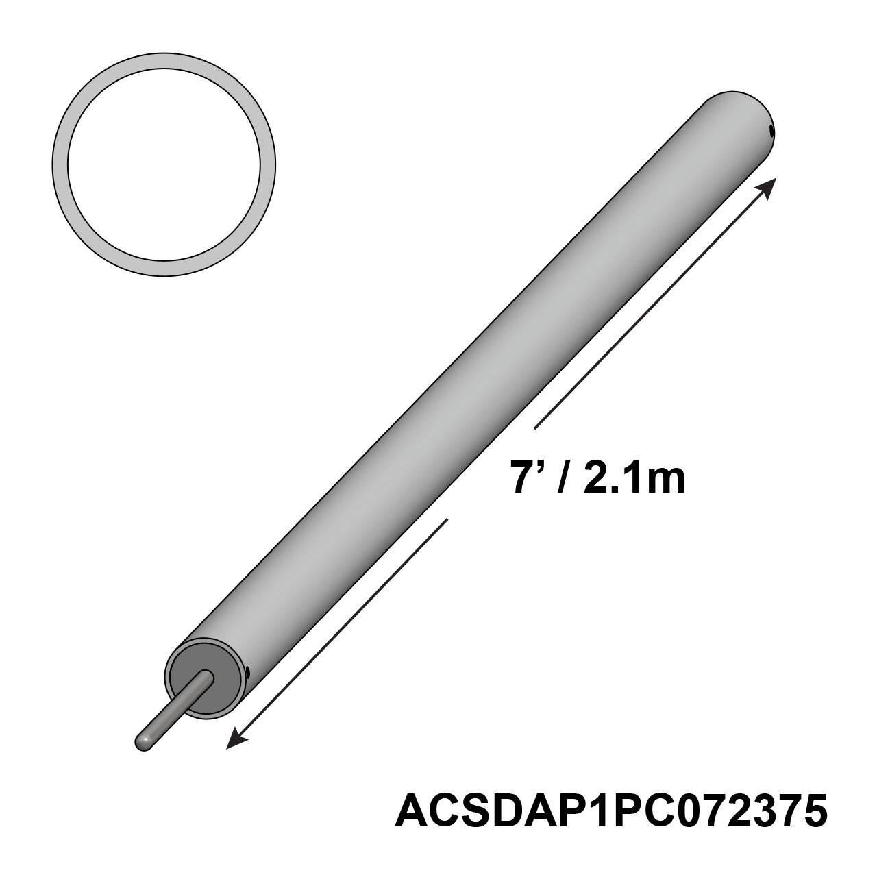 7' Aluminum Side Pole