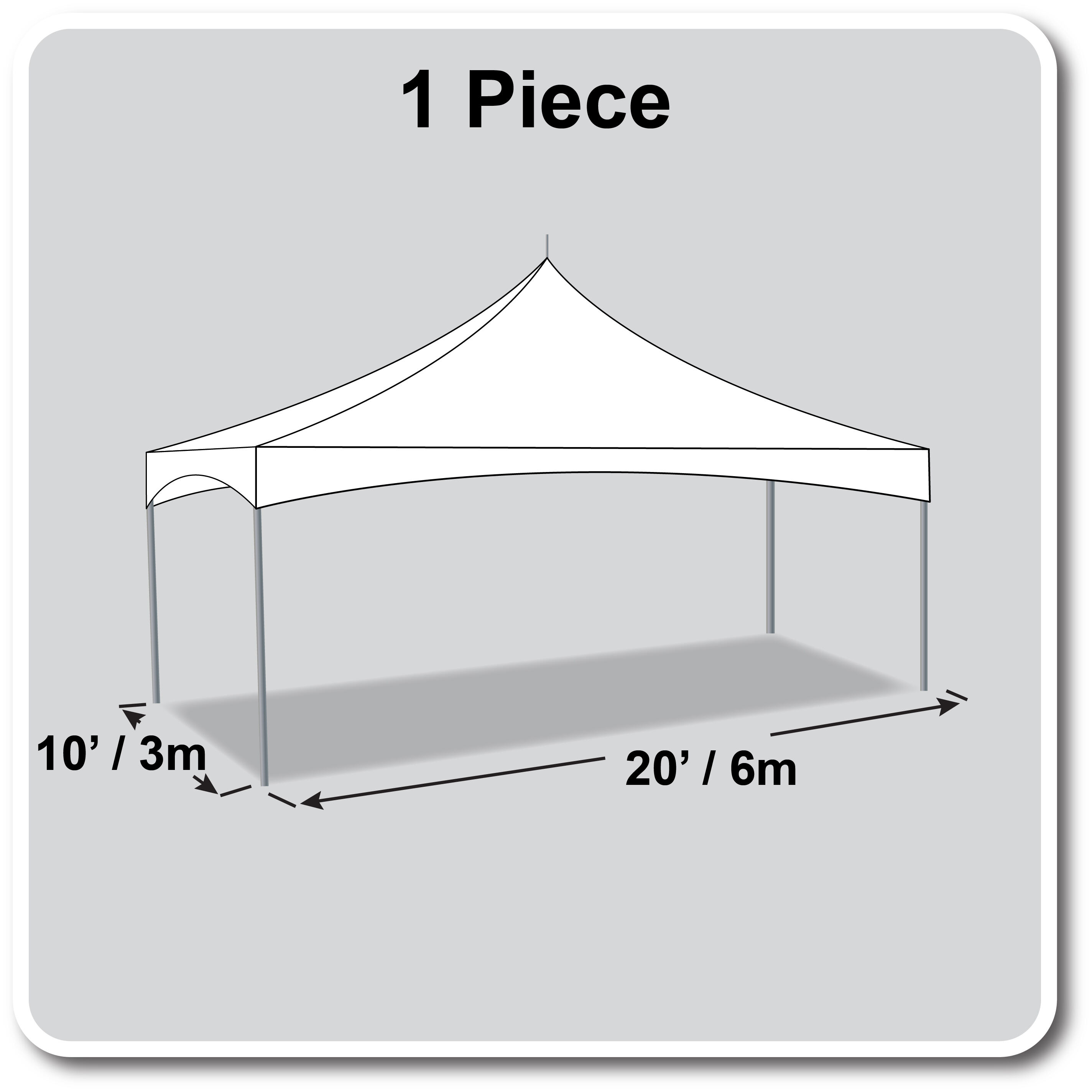 10' X 20' Pinnacle Series High Peak Frame Tent / Cross Cable Marquee, Complete