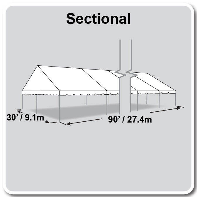 30' X 90' Gable Frame Tent / one piece tent top, Complete