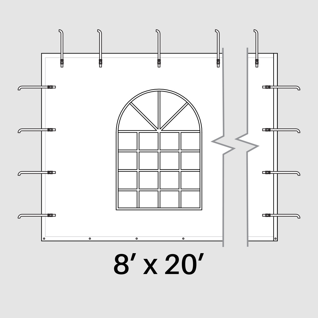 8' x 20' Window Pinnacle Sidewall