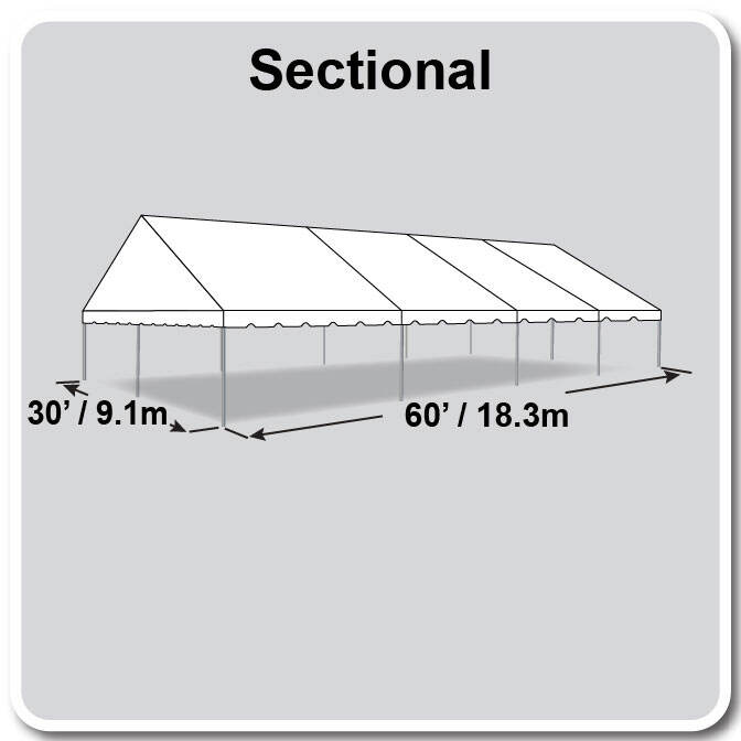 30' X 60' Gable Frame Tent / one piece tent top, Complete