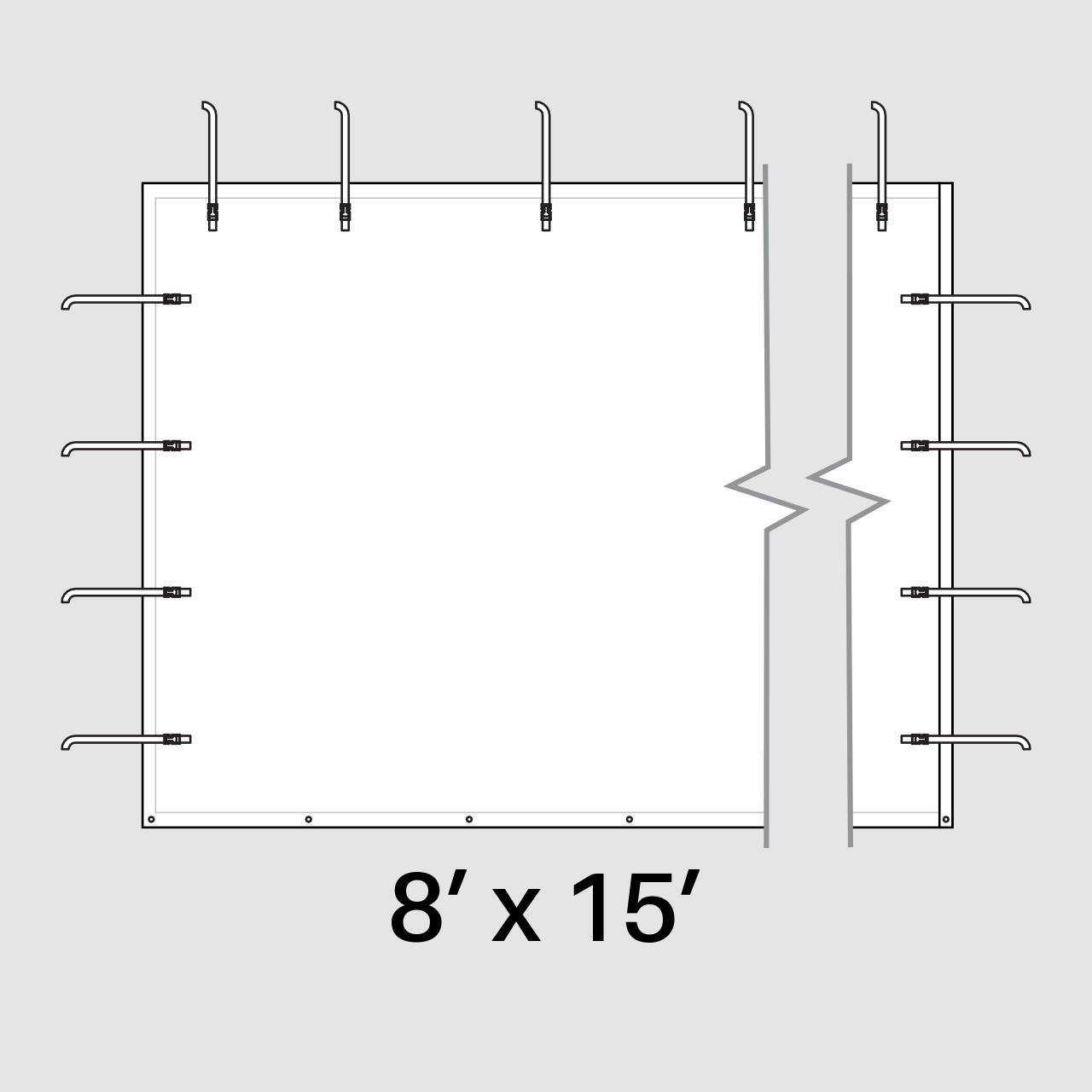 8' x 15' Solid Pinnacle Sidewall