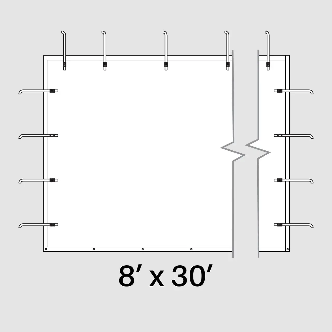 8' x 30' Solid Pinnacle Sidewall