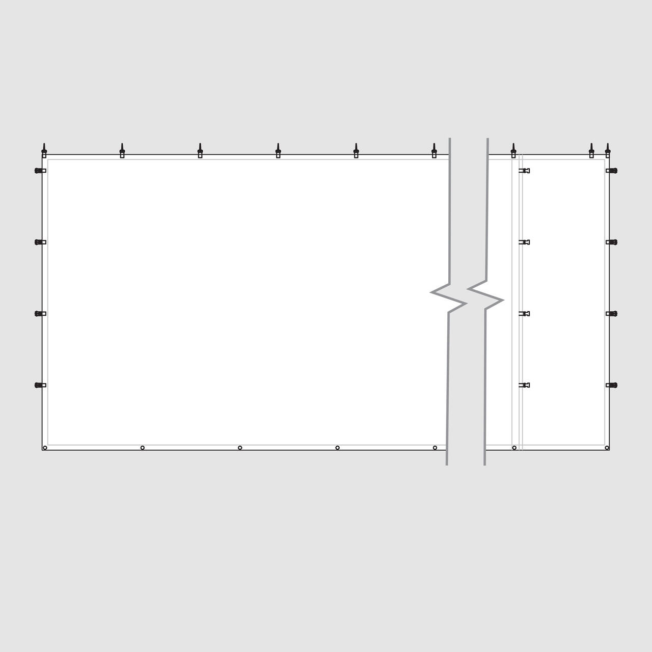 8' x 30' White Royalty Sidewall