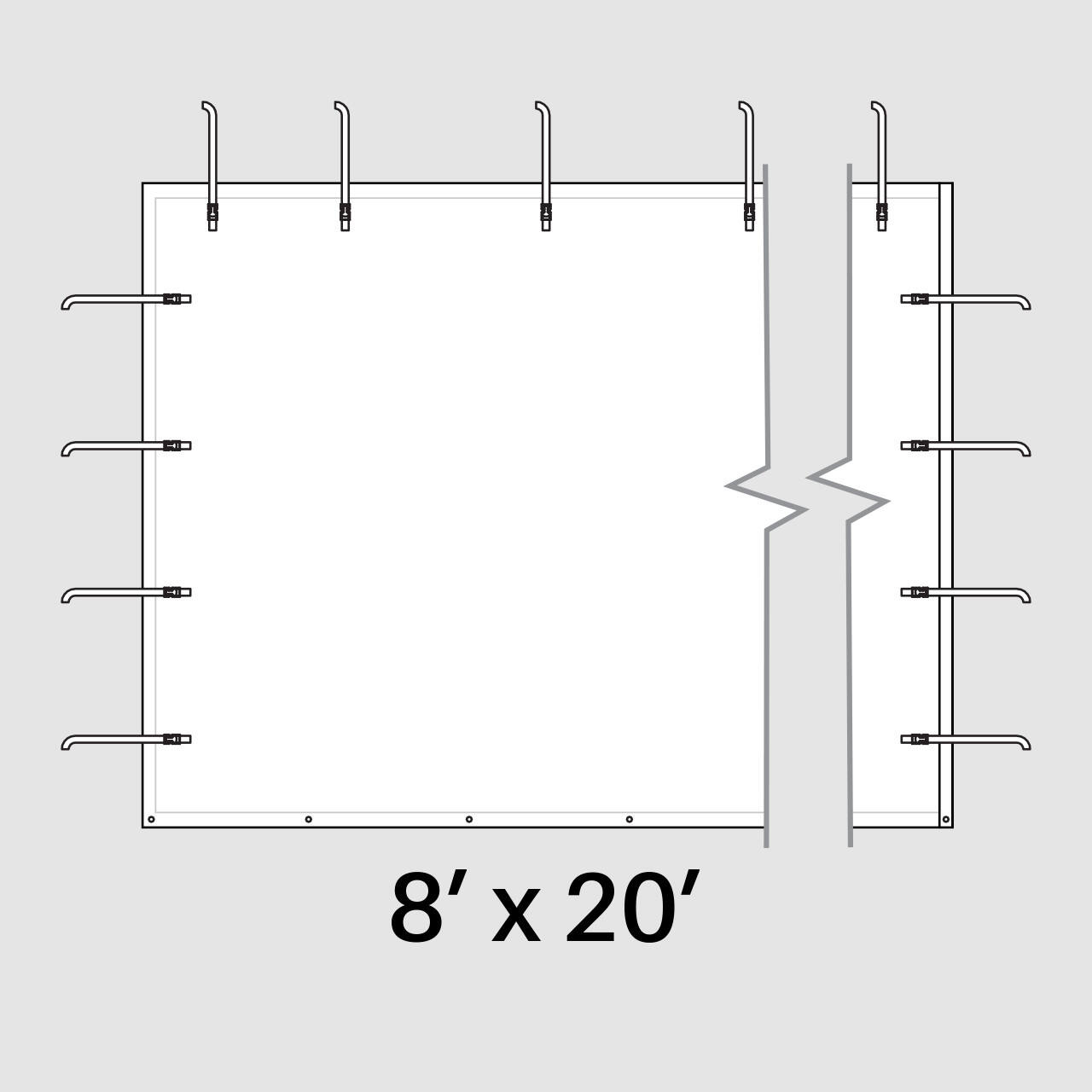 8' x 20' Solid Pinnacle Sidewall