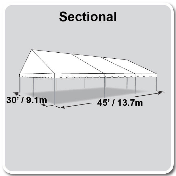 30' X 45' Gable Frame Tent / sectional tent top, Complete