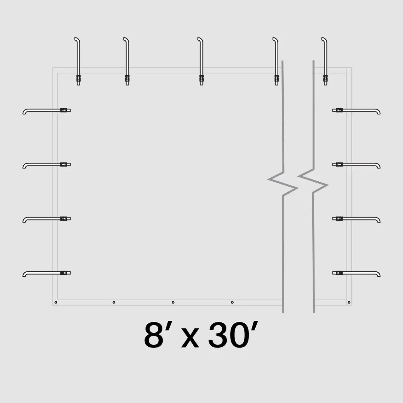 8' x 30' Clear Pinnacle Sidewall