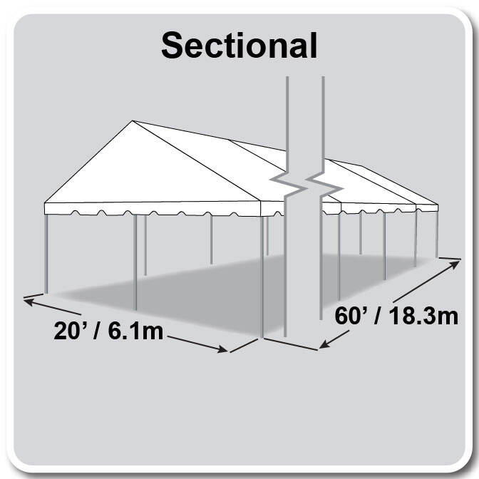 20' X 60' Gable Frame Tent / one piece tent top, Complete