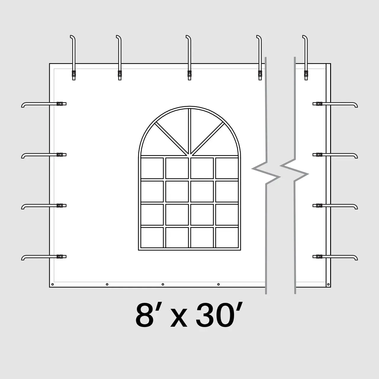 8' x30' Window Pinnacle Sidewall