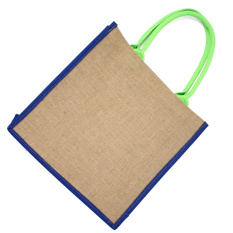 Op maat gemaakte premium jutetasje met versterkte handvatten – milieuvriendelijk en duurzaam winkelhulpmiddel