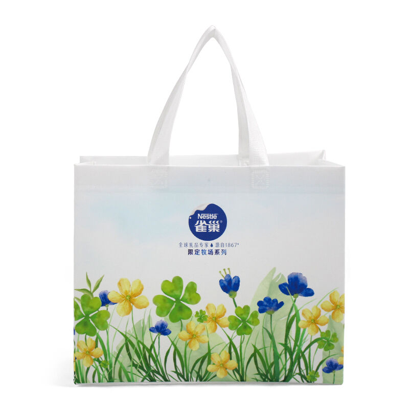 حقيبة تبريد معزولة مخصصة من قماش أكسفورد مع مقابض جلدية – حقيبة تسوق حرارية أنيقة مزينة برسومات الطيور والزهور