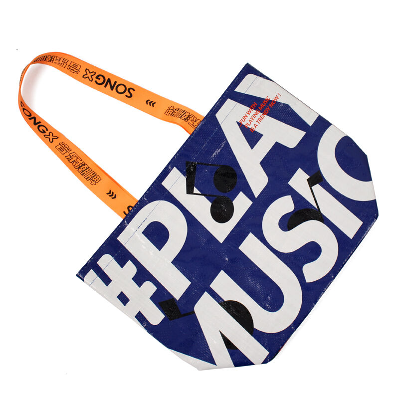 Индивидуальная модная сумка-шоппер из полипропиленового тканого полотна — тематическая сумка для магазинов с музыкальной тематикой, предназначенная для брендинговых акций