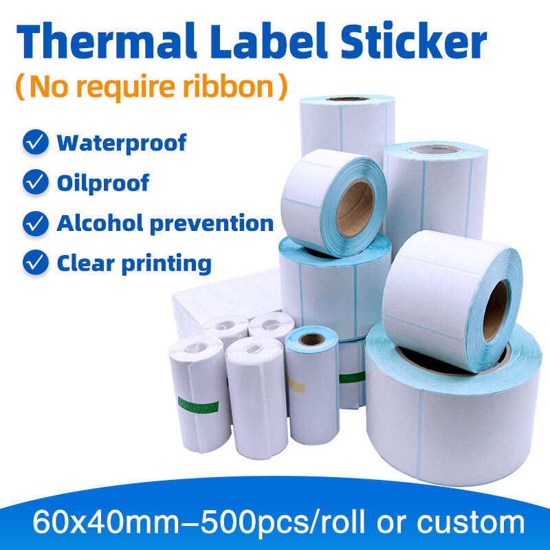 Adhesive Supermarket Thermal Label Stickers