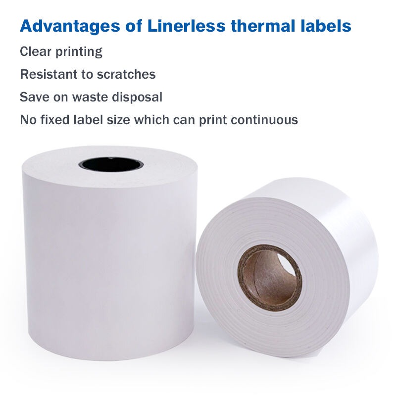 3 1/8" Diamond Pattern Adhesive Liner-Free Thermal labels
