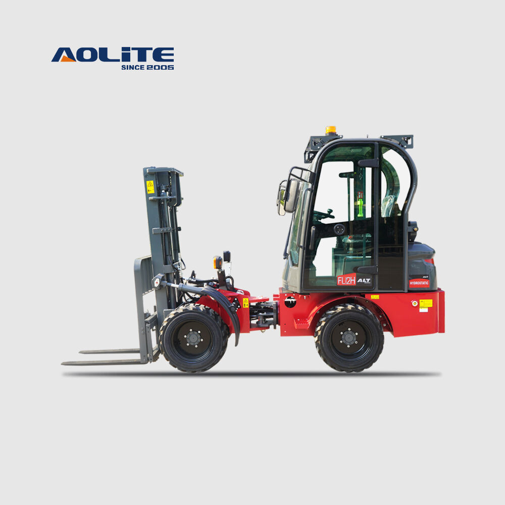AOLITE FL12H closed cabin wheel forklift front end construction machinery equipment loader