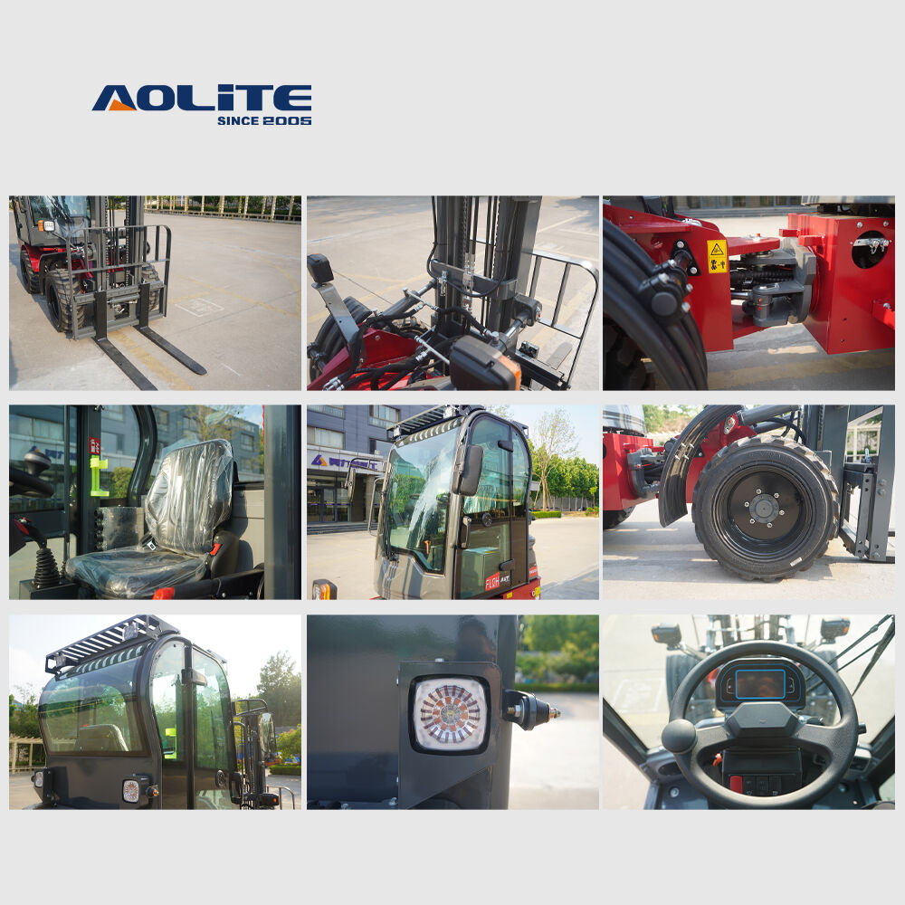 AOLITE FL12H closed cabin wheel forklift front end construction machinery equipment loader