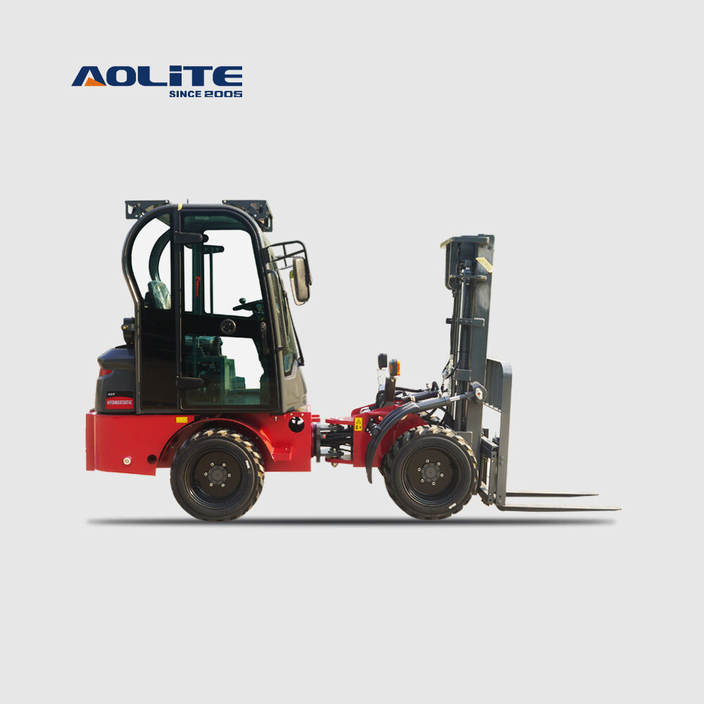 AOLITE FL12H closed cabin wheel forklift front end construction machinery equipment loader