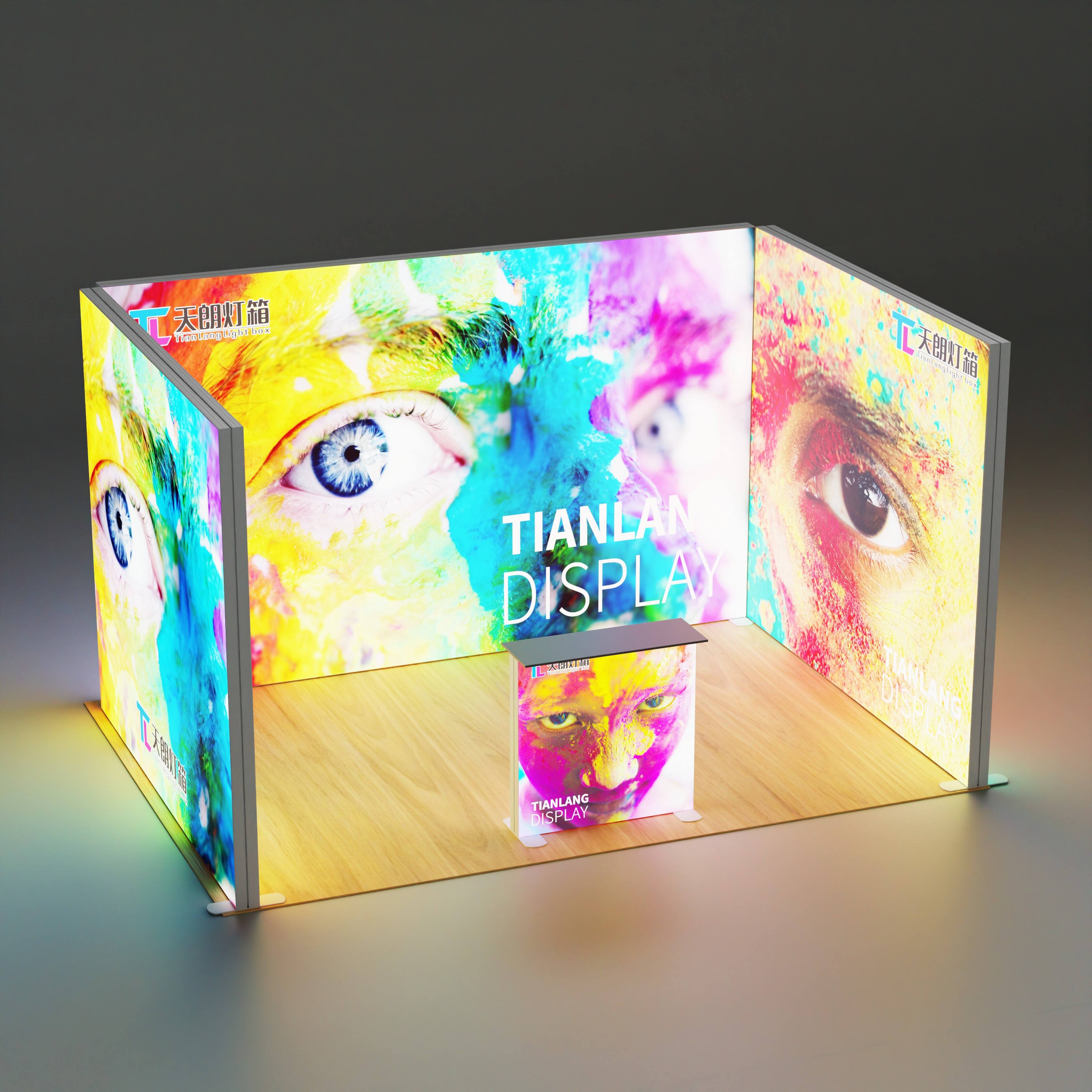 TianLang vieno atidarymo 3 m × 6 m parodos stendas su šviestuvu