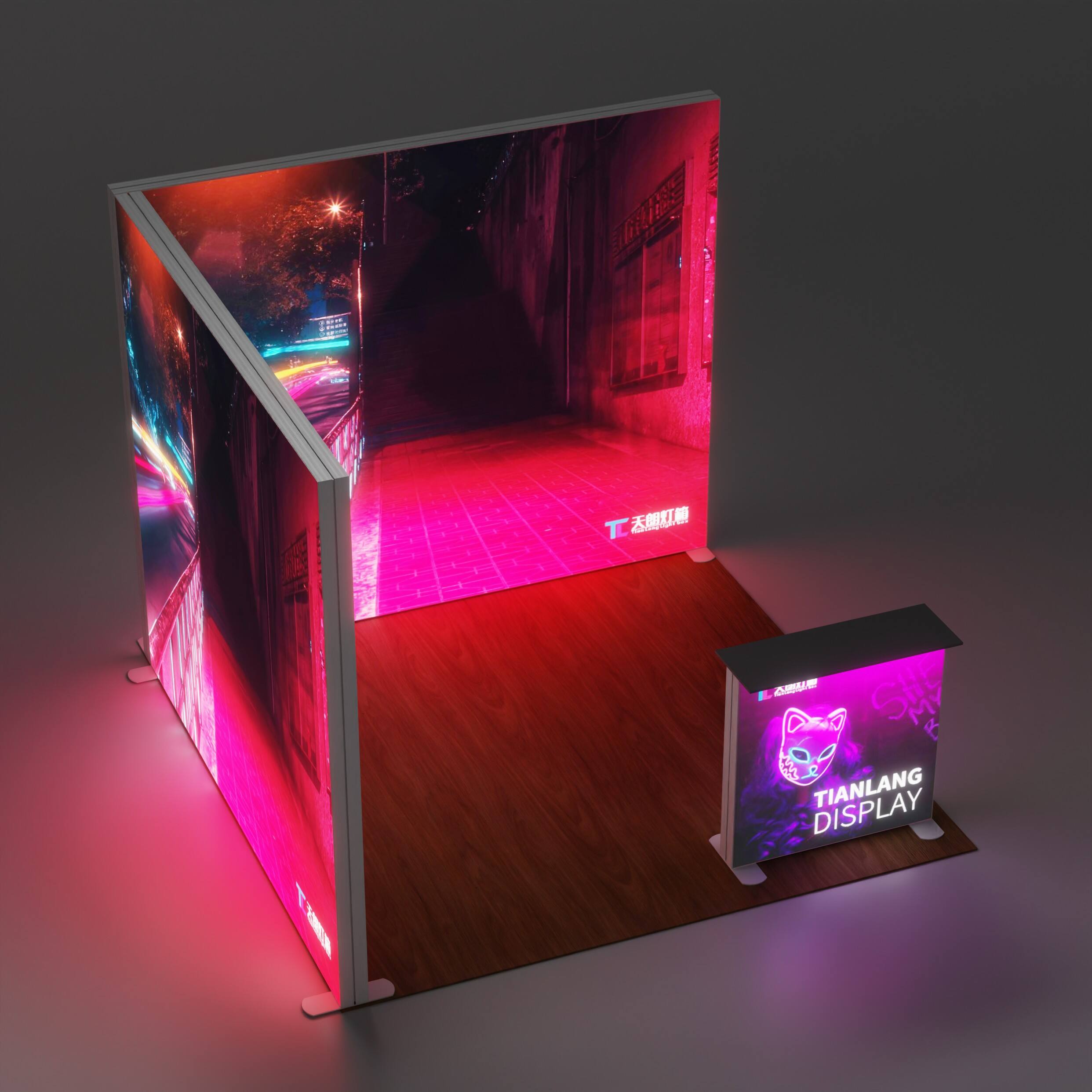 TianLang Dublă deschidere 3m×3m box luminos Stand la târg SEG