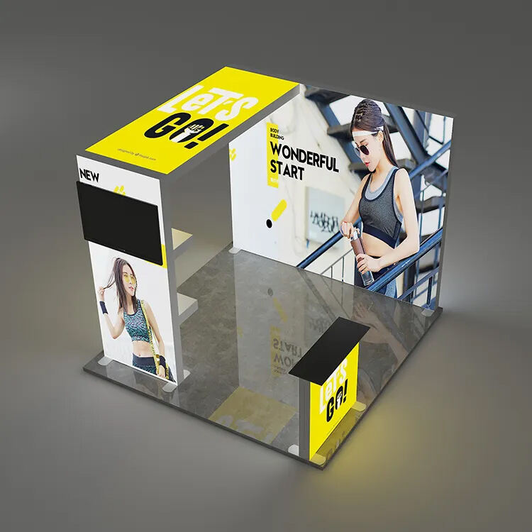 TianLang 3m×3m Exhibition Booth light box - Kasama ang 2 shelving at TV mount