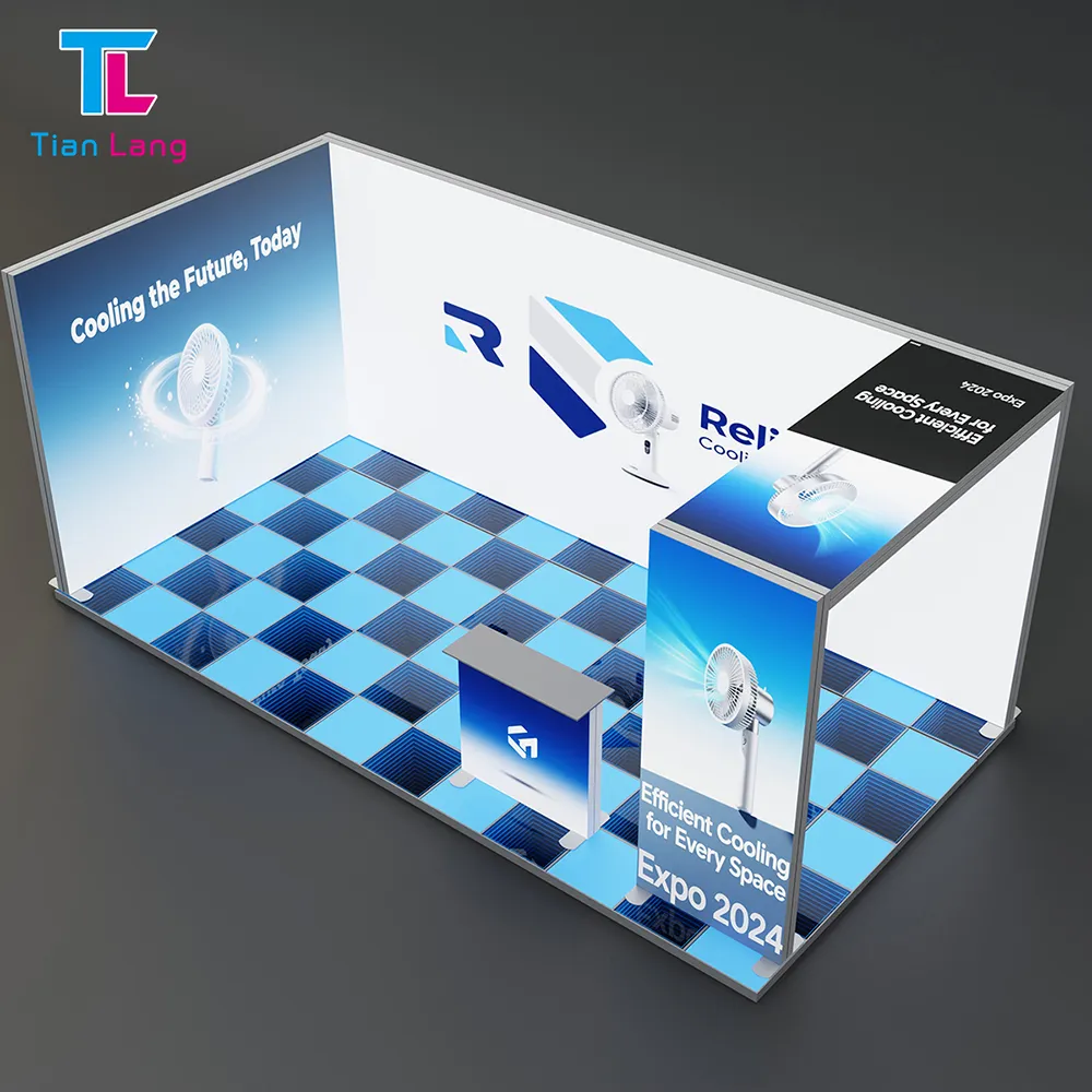 TIANLANG Mirrored LED Panel 6x3m: Large-Format Open Booth Flooring with 220V/110V Compatibility