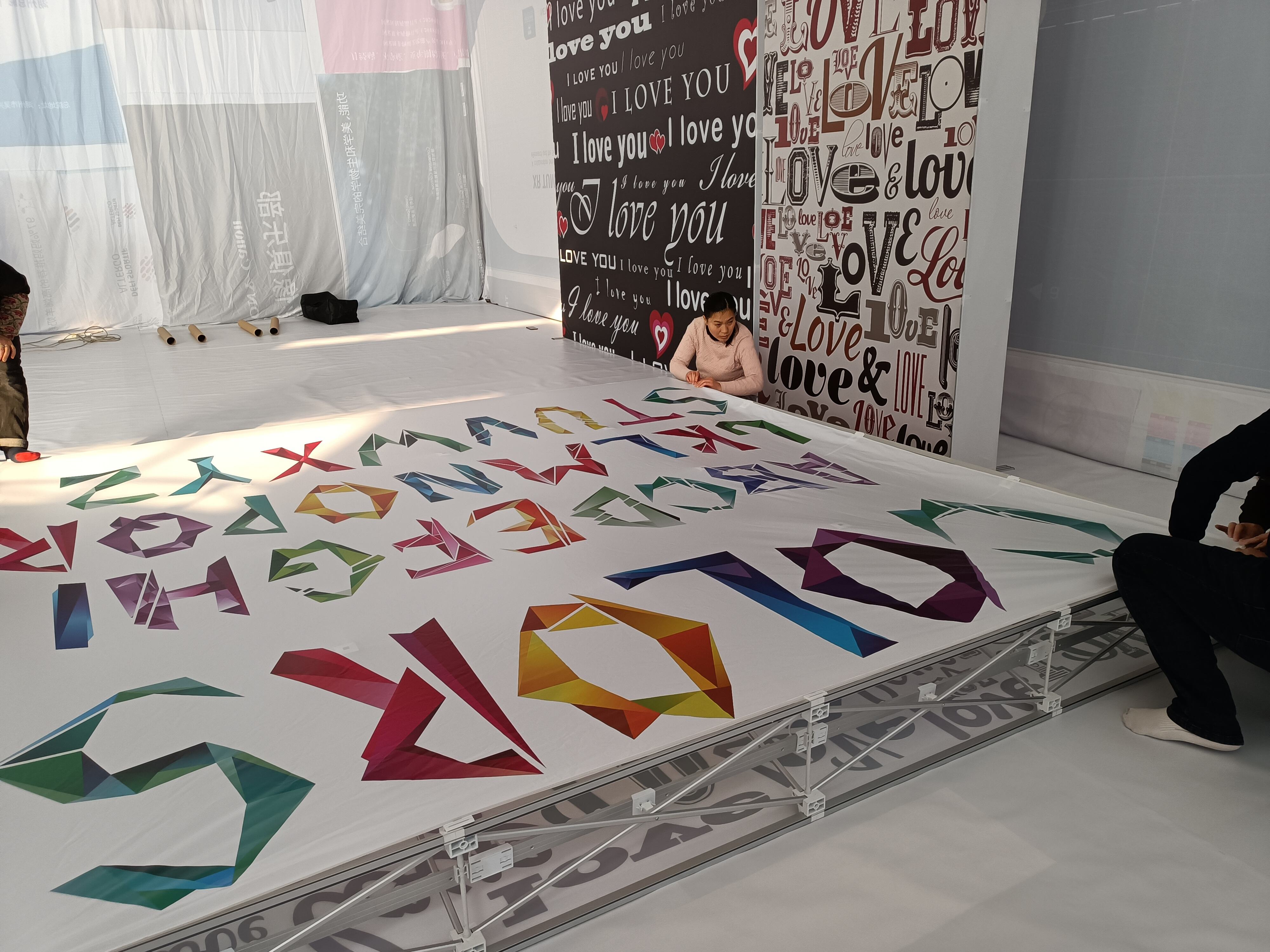 quick assembly show hotel exhibition event signature wall background wall pop-up grid folding SEG light box manufacture