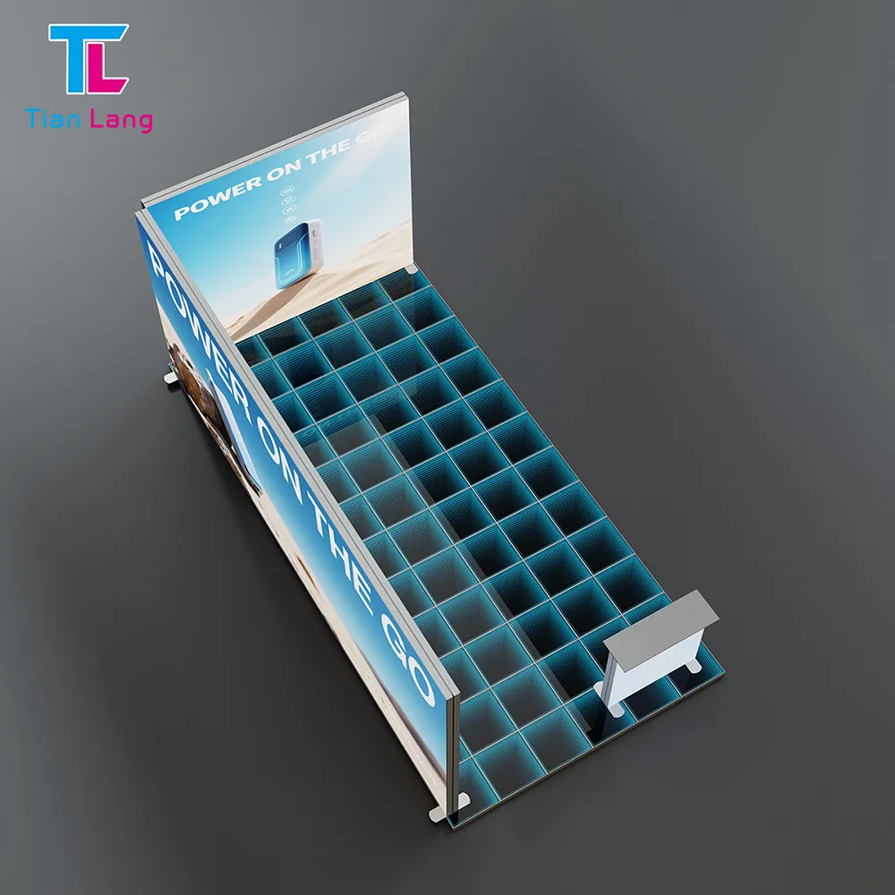 TIANLANG Illuminated Depth Glass 6x3m: Modular Glass System for L-Shape & Corner Booth Combos