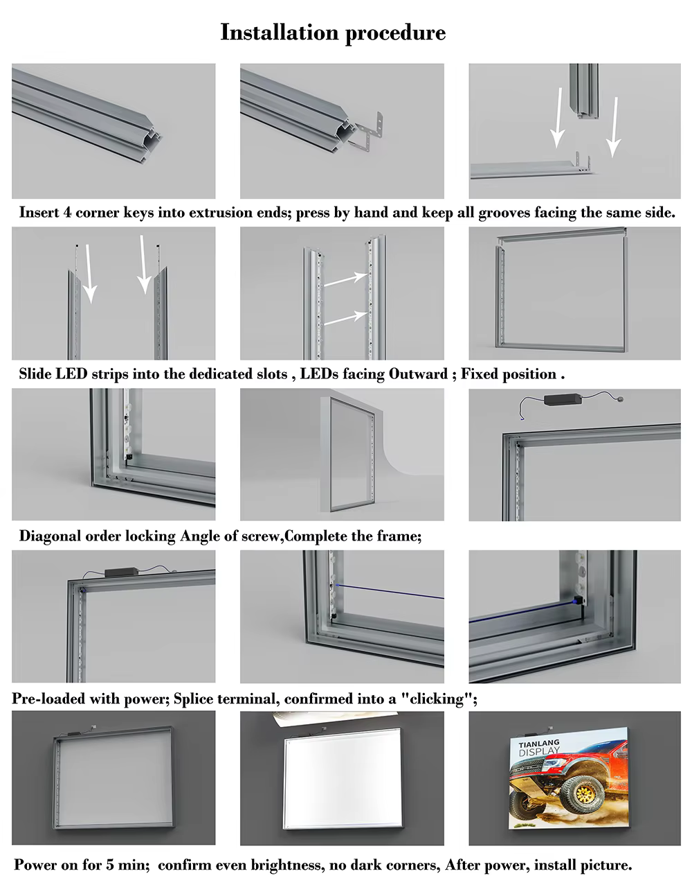TL-80mm Side glow light box details