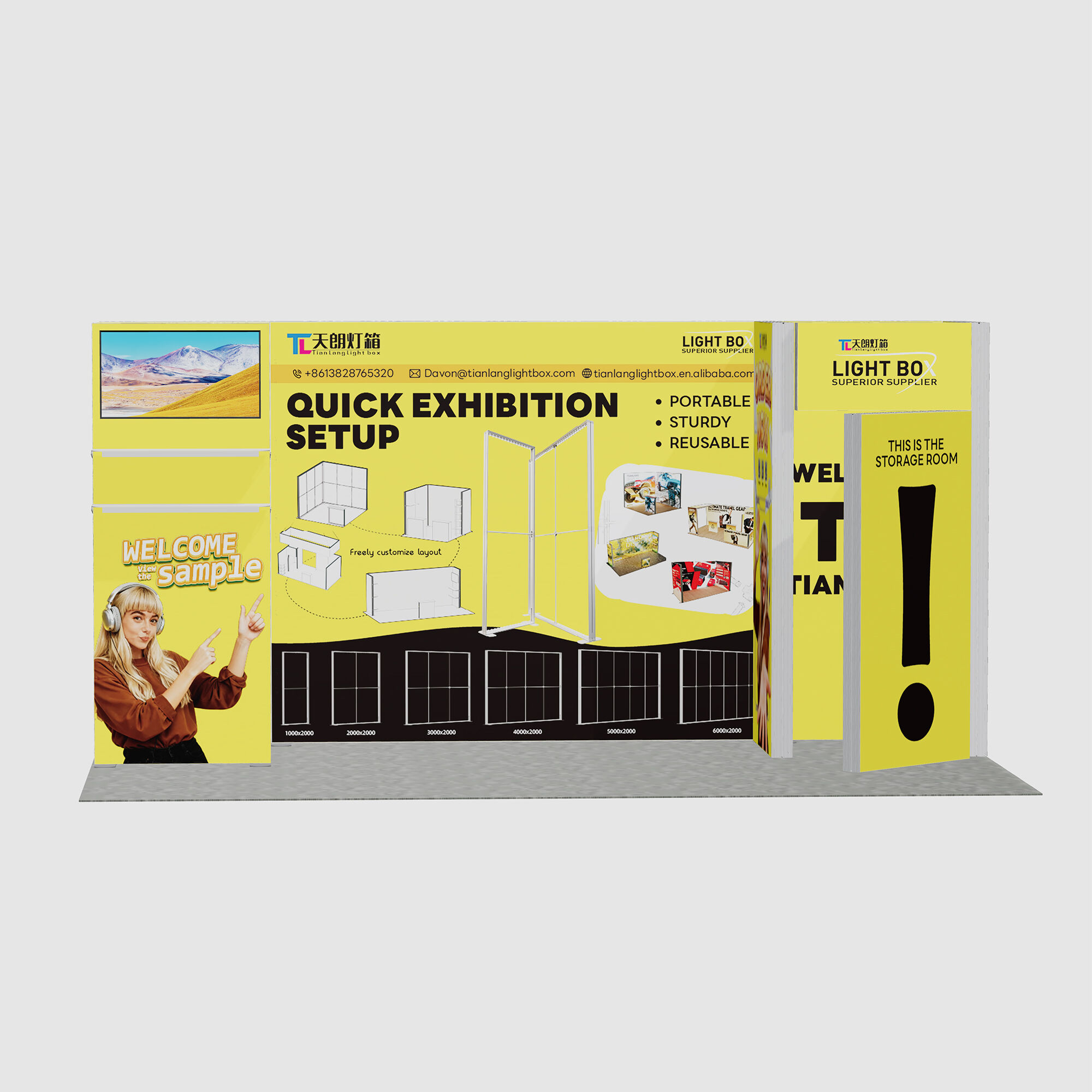 TIANLANG 6x3 LED Booth : Large Format, LED Backlit