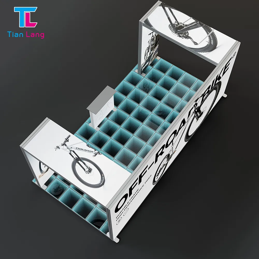 TIANLANG Infinite depth glass tile 6x3m: Inline Booth Depth Flooring for Tech Exhibitions