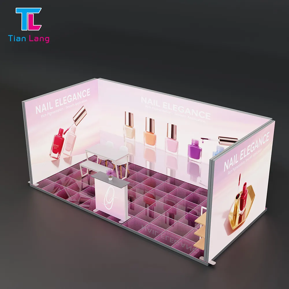 TIANLANG Infinity floor exhibition 6x3m: Custom Modular Flooring for Any Booth Shape & Size
