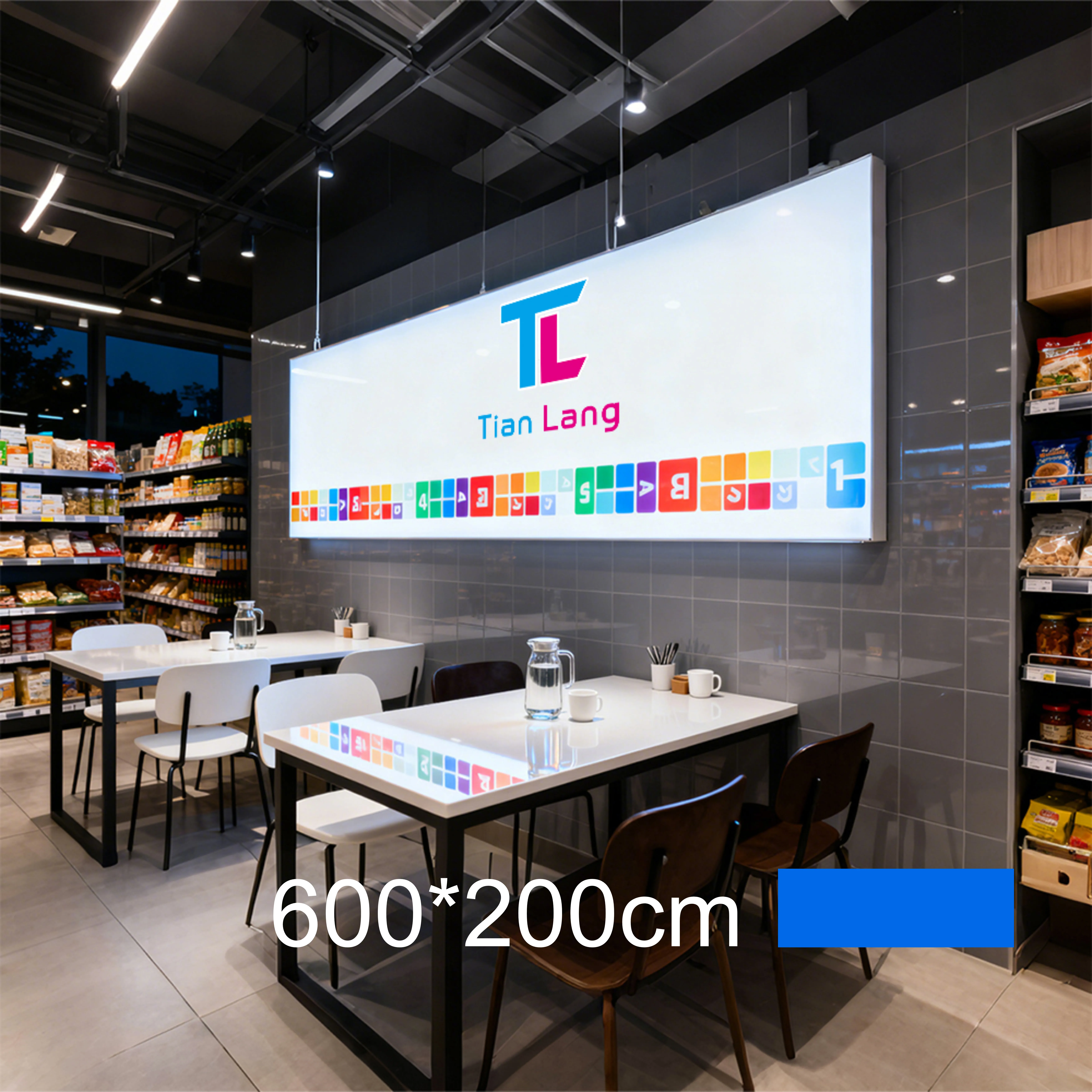 Tianlang Tl-80mm Side Glow Light Box: 600*200cm